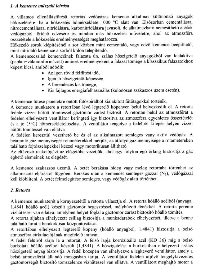 Retortás kemence — technológiai illusztráció 1.